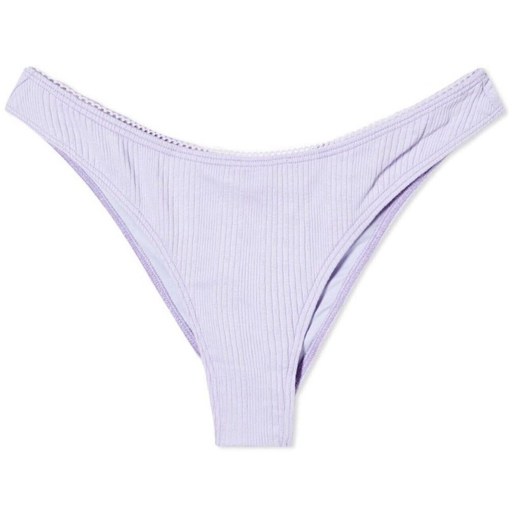 Frankie’s Bikinis Katarina Pointelle Bikini Bottom In Violette Sz M New W/O Tags